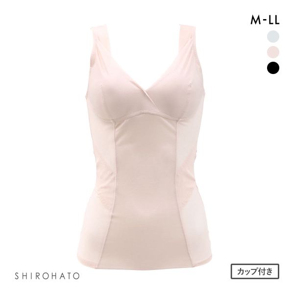 ブライトマッチ 巻き肩サポート 美姿勢ボディシェイパー M L LL ムレナイ メッシュ 着やせ 背中クロス スタイルアップ 補整 カップ付き ラン型 ブラトップ