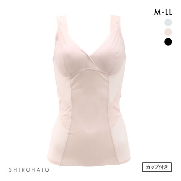 ブライトマッチ 巻き肩サポート 美姿勢ボディシェイパー M L LL ムレナイ メッシュ 着やせ 背中クロス スタイルアップ 補整 カップ付き ラン型 ブラトップ