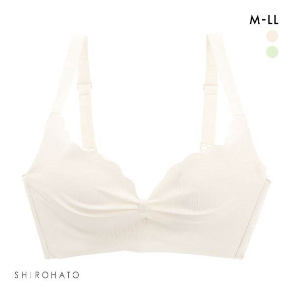 ポフ リブスカラップブラ M L LL ふわもち ノンワイヤーブラ ブラジャー ハーフトップ Pofu ひびきにくい なめらか シームレス ポフ リブスカラップブラ M L LL ふわもち ノンワイヤーブラ ブラジャー ハーフトップ Pofu ひびきにくい なめらか シームレス