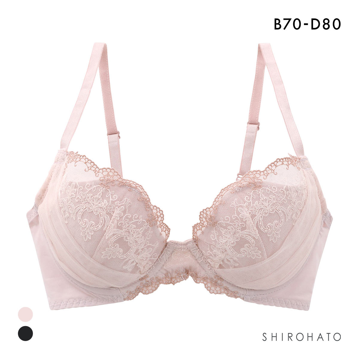 ビューティーアシスト さわやか軽量 薄くて軽いノンワイヤーブラ 3/4カップブラジャー BCD 脇高 美胸 ソフトワイヤー Beauty Asist(PI-ピンク-B70)