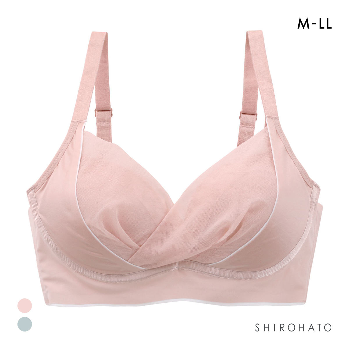 ビューティーアシスト ふんわりフィット 細見せノンワイヤーブラ  M L LL ワイヤレス すっきり 脇高 美胸 Beauty Asist(PI-ピンク-M)