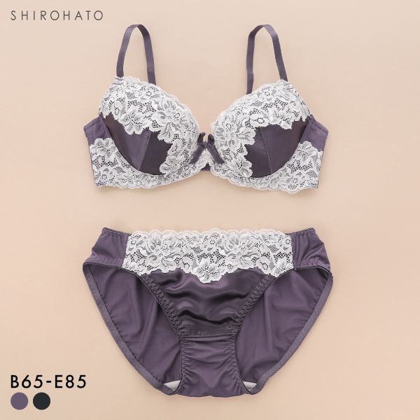 ソニアブラック シルキーサテン ブラセット BCDE アンダー大きいサイズ グラマー SONIA BLACK ブラジャー ショーツ セット