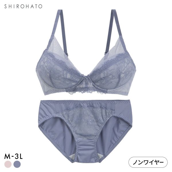 ソニアブラック シアーレイヤード ノンワイヤーブラセット M L LL 3L パッド入り 軽い 快適 ブラジャー ショーツ 大きいサイズ