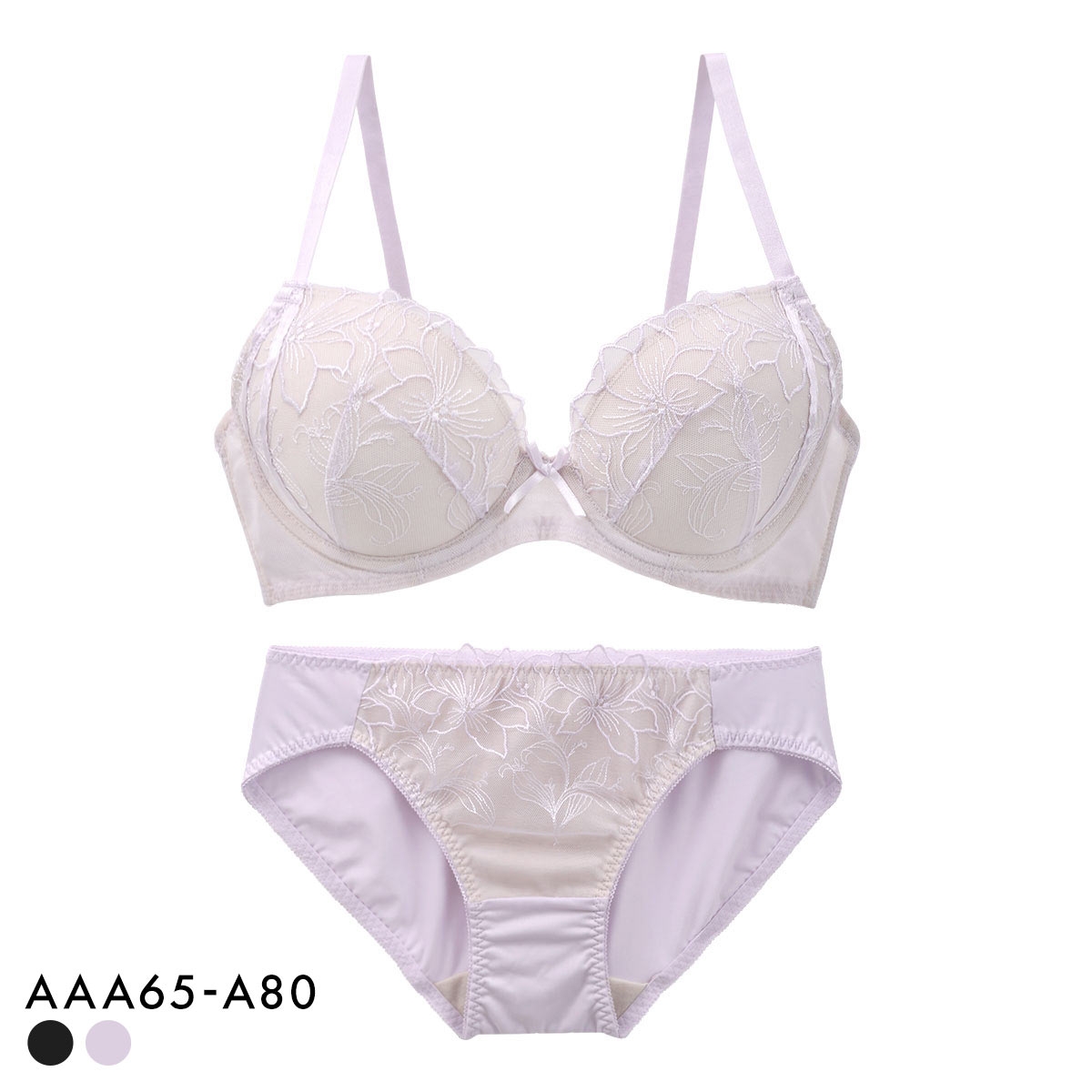 ソニアブラック クリスティーナ ブラセット AAA AA A 小さいサイズ シンデレラサイズ 小胸 SONIA BLACK ブラジャー ショーツ セット(LV-ラベンダー-AAA65-M)