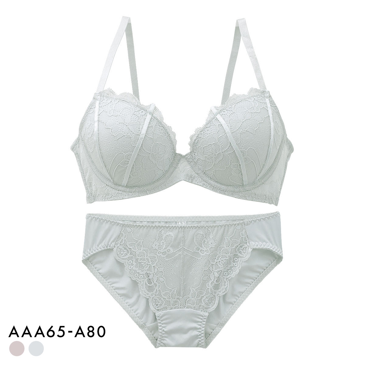 ソニアブラック ゼシリア ブラセット AAA AA A 小さいサイズ シンデレラサイズ 小胸 SONIA BLACK ブラジャー ショーツ セット(GY-グレー-AAA65-M)