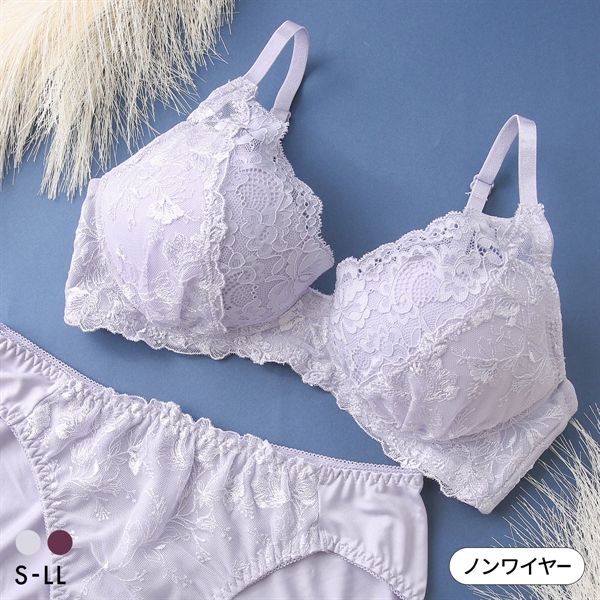 ソニアブラック メイジー ノンワイヤーブラセット S M L LL パッド入り ブラジャー ショーツ 大きいサイズ