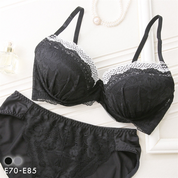 ソニアブラック ライラ ブラセット E 大きいサイズ アンダー大きいサイズ グラマー ブラジャー ショーツ セット SONIA BLACK