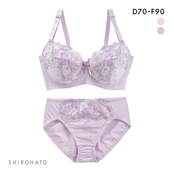 段差すっきり体験 ロイヤルピオニー グラマーブラセット DEF70-90 アンダー大きいサイズ ブラジャー ショーツ セット 脇肉 脇高 お得