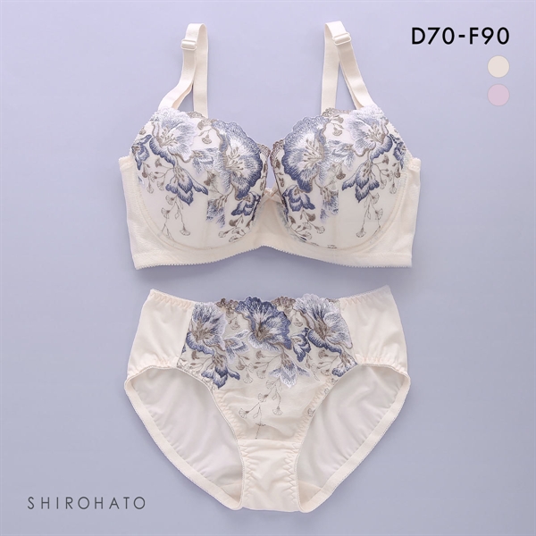 段差すっきり体験 ロイヤルピオニー グラマーブラセット DEF70-90 アンダー大きいサイズ ブラジャー ショーツ セット 脇肉 脇高 お得