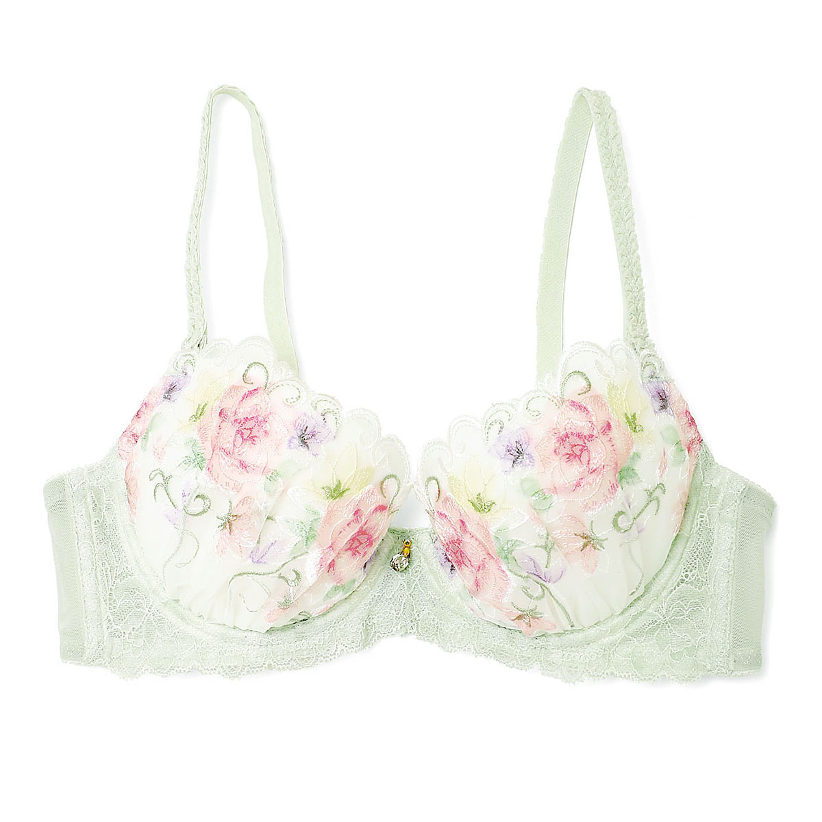 ナルエー NARUE ランジェリー フィオレ ブラジャー DE 単品(GR-グリーン-D65)