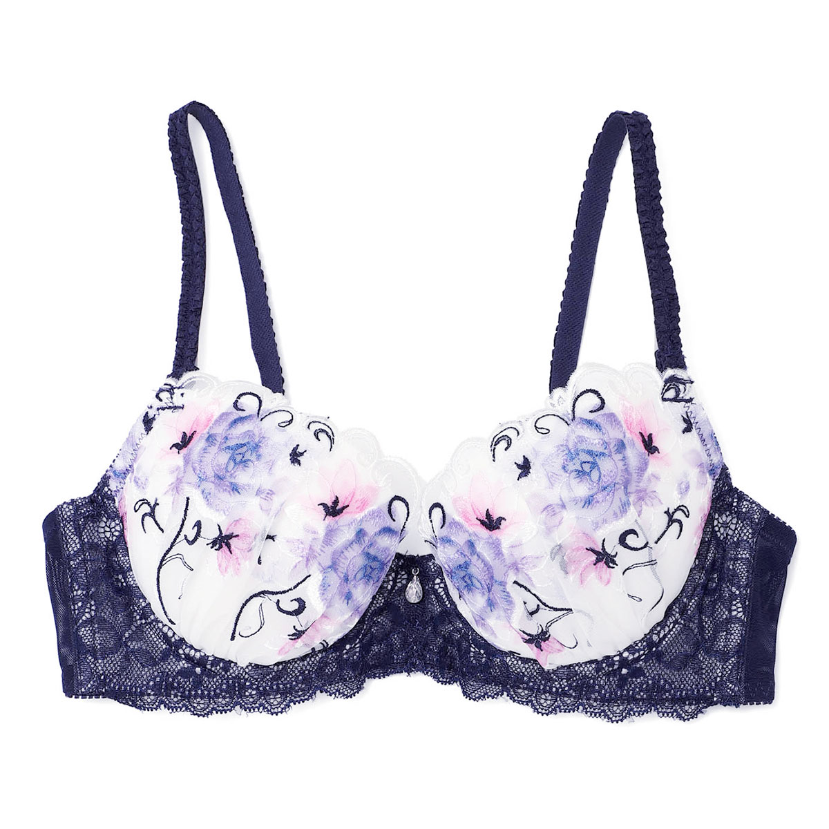 ナルエー NARUE ランジェリー フィオレ ブラジャー DE 単品(NV-ネイビー-D65)
