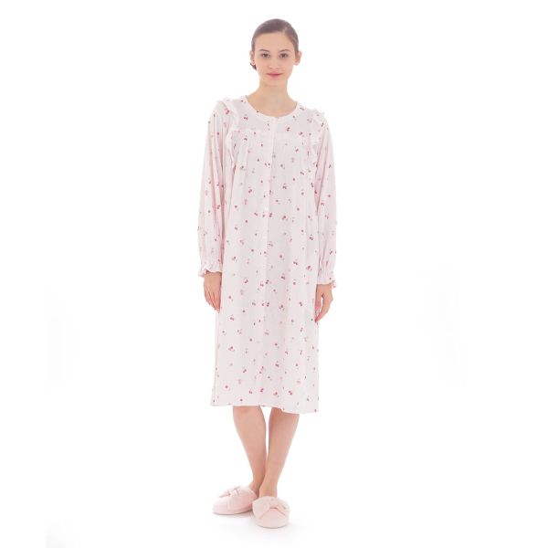 ナルエー NARUE パジャマ ミルキー接結チェリーワンピース ルームウェア 長袖 レディース