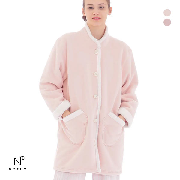ナルエー NARUE パジャマ フリースボアガウン ルームウェア 裏起毛