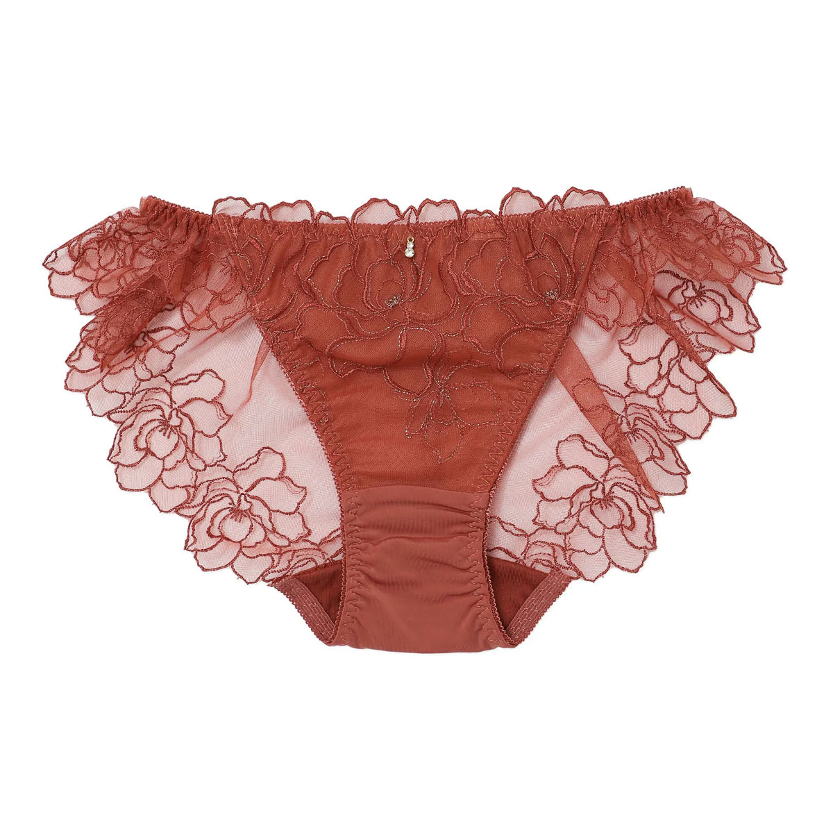 ナルエー NARUE ランジェリー パフューム ショーツ 総レース バックレース 単品(OR-オレンジ-M)