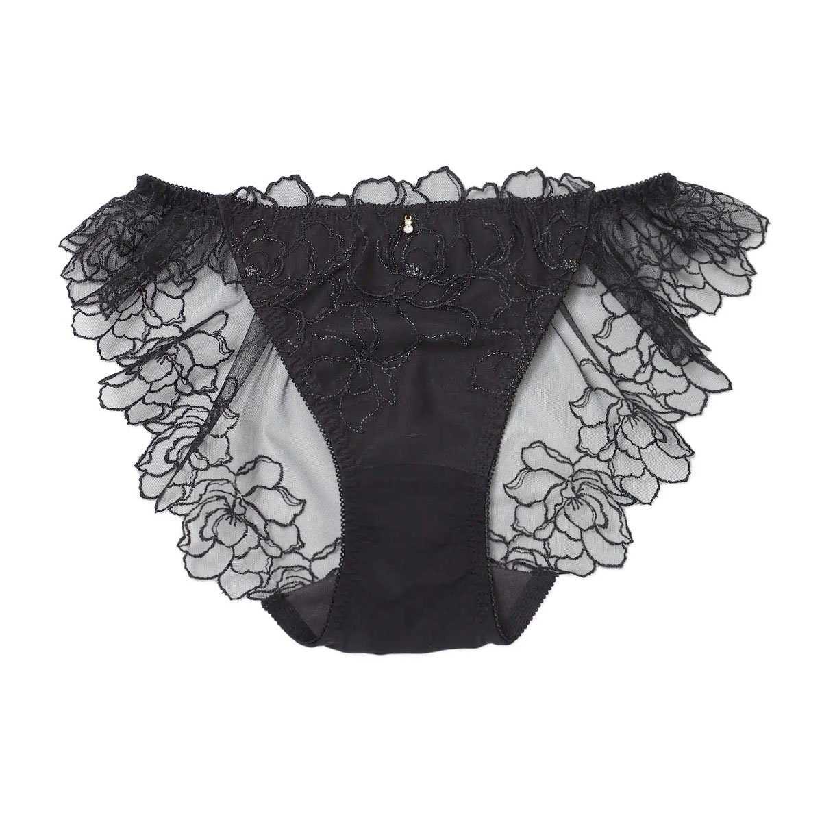 ナルエー NARUE ランジェリー パフューム ショーツ 総レース バックレース 単品(BK-ブラック-M)
