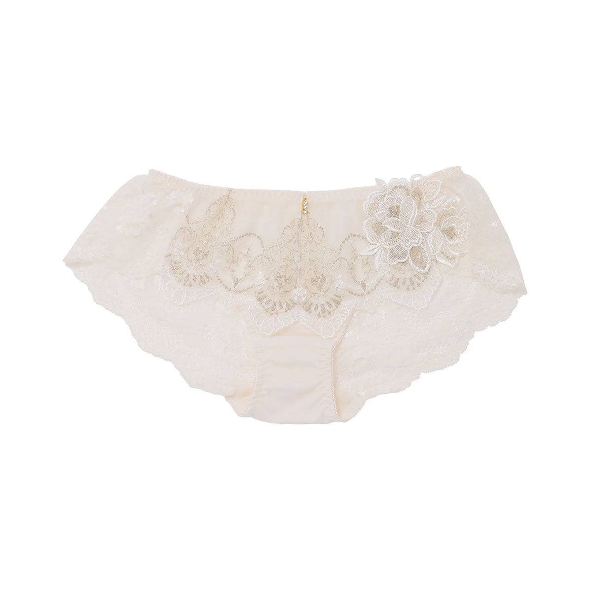 ナルエー NARUE ランジェリー メルヴェイユ バックレース ショーツ 総レース 単品(WH-ホワイト-M)