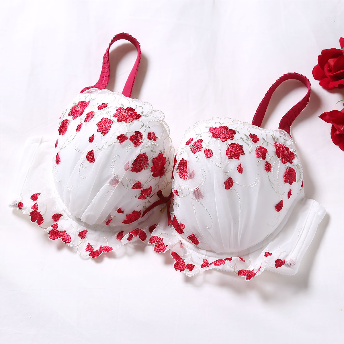 ナルエー NARUE ランジェリー シェリル ブラジャー GHI 大きいサイズ グラマーサイズ 単品(RE-レッド-G65)