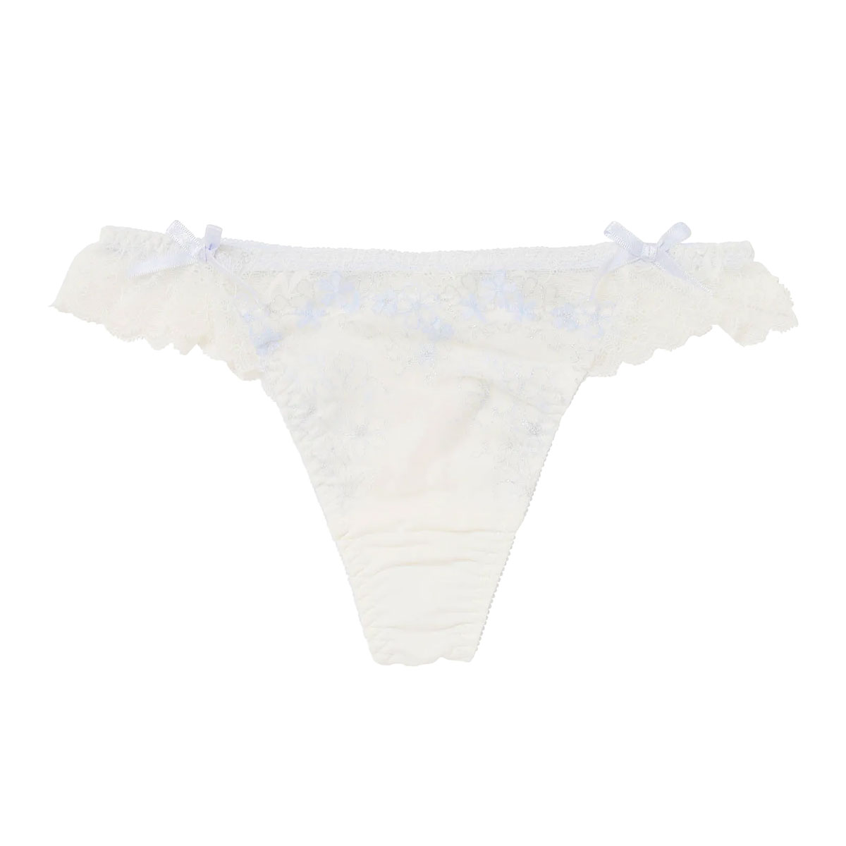 ナルエー NARUE ランジェリー シエル Tバック ショーツ タンガ 総レース バックレース 単品(WH-ホワイト-M)