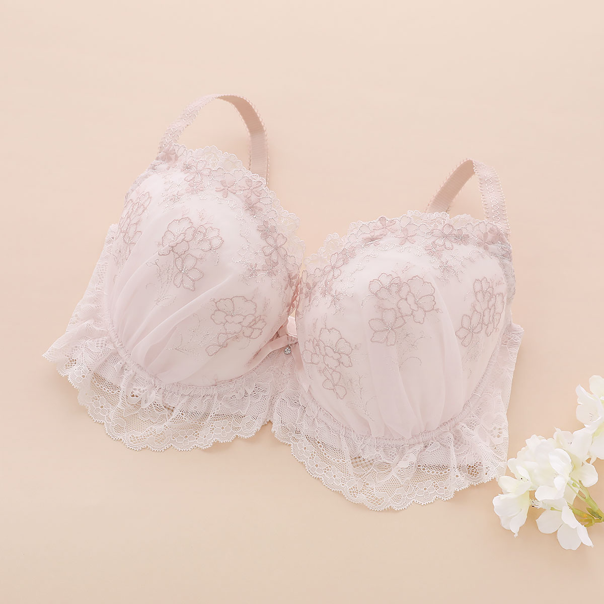 ナルエー NARUE ランジェリー シエル ブラジャー レディース GHI 大きいサイズ グラマーサイズ 単品(PI-ピンク-G65)