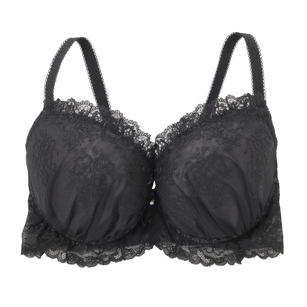 ナルエー NARUE ランジェリー シエル ブラジャー レディース GHI 大きいサイズ グラマーサイズ 単品(BK-ブラック-G65)