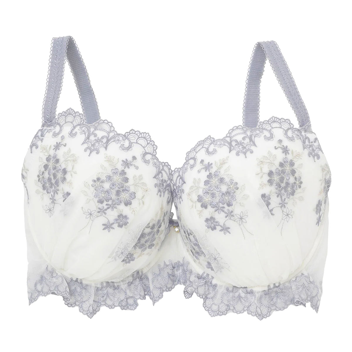 ナルエー NARUE ランジェリー フローラ ブラジャー GHI 大きいサイズ 単品(BU-ブルー-G65)