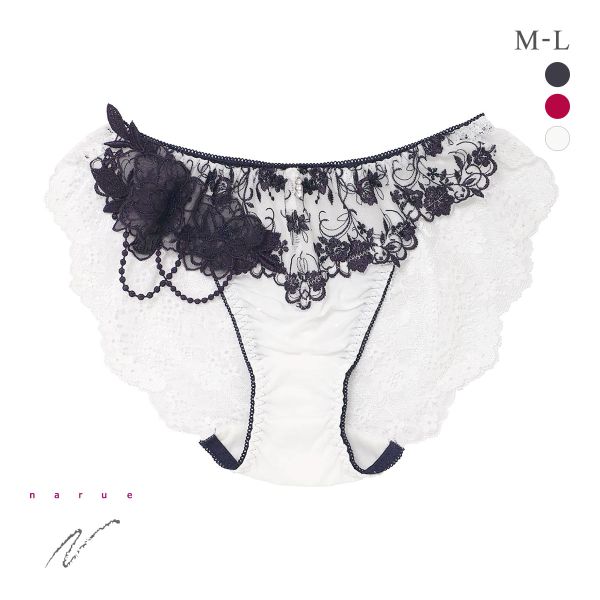 ナルエー ランジェリー ブルームクチュール バックレース ショーツ 総レース フルバック NARUE