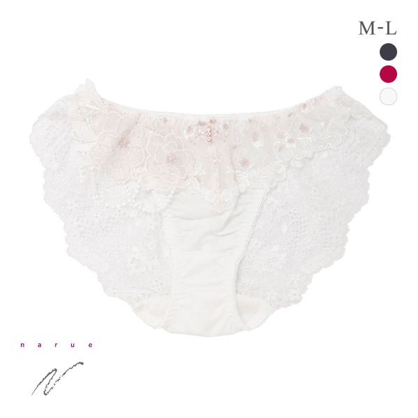 ナルエー ランジェリー ブルームクチュール バックレース ショーツ 総レース フルバック NARUE