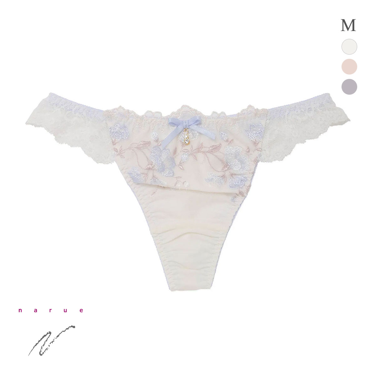 ナルエー ランジェリー フィオナ ショーツ Tバック バックレース NARUE(IV-アイボリー-M)