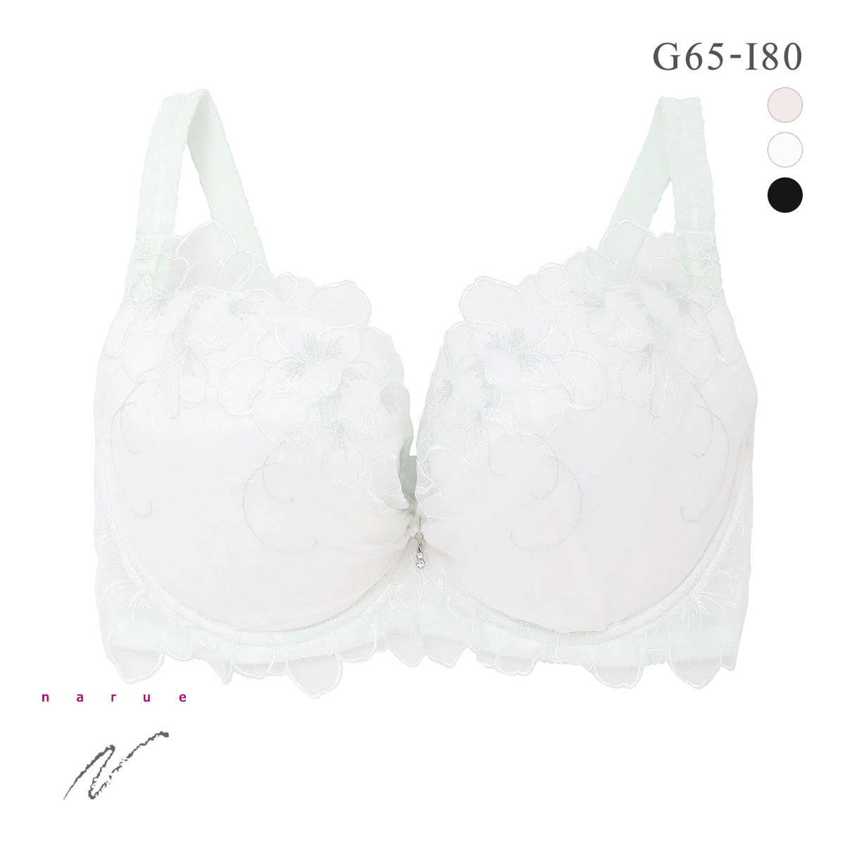 ナルエー ランジェリー コロン ブラジャー GHI グラマー 大きいサイズ NARUE(WH-ホワイト-G65)