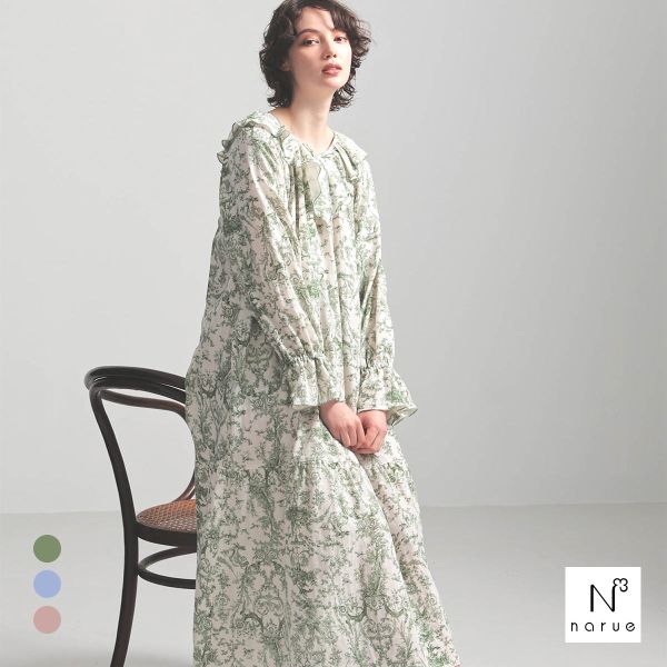 ナルエー パジャマ コットンダブルガーゼトワルドジュイナイトドレス ルームウェア 綿100％ ワンピース ネグリジェ NARUE