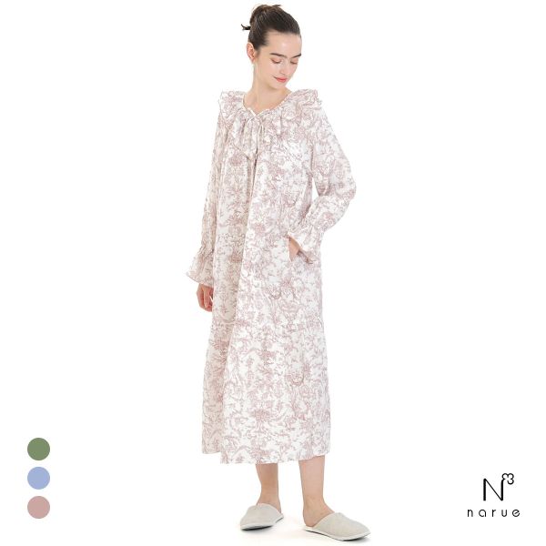 ナルエー パジャマ コットンダブルガーゼトワルドジュイナイトドレス ルームウェア 綿100％ ワンピース ネグリジェ NARUE