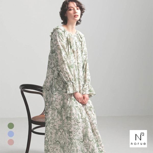 ナルエー パジャマ コットンダブルガーゼトワルドジュイナイトドレス ルームウェア 綿100％ ワンピース ネグリジェ NARUE