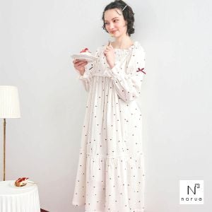 ナルエー パジャマ シュークリームガーゼRプティーハートドレス ルームウェア ネグリジェ NARUE