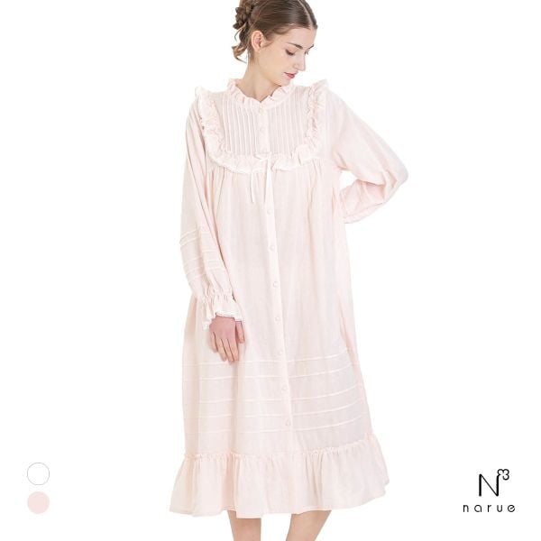 ナルエー NARUE パジャマ 50/ダブルガーゼクラシカルナイトドレス ワンピース ドレス 綿100％ ネグリジェ moontan by Narue Luxe