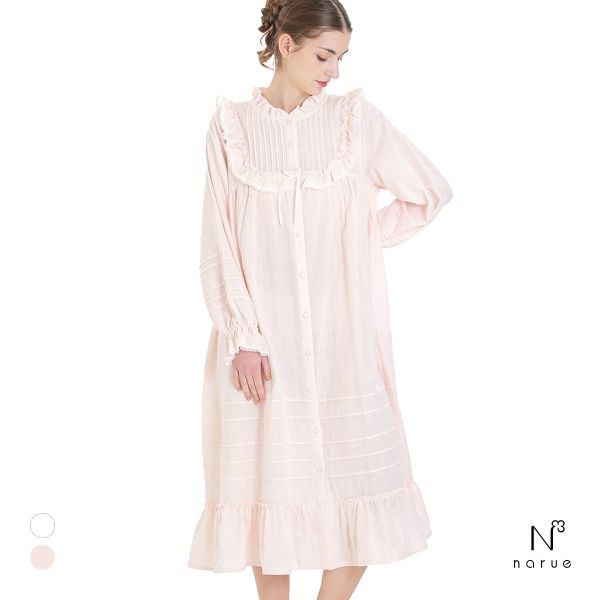 ナルエー NARUE パジャマ 50/ダブルガーゼクラシカルナイトドレス ワンピース ドレス 綿100％ ネグリジェ moontan by Narue Luxe