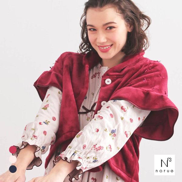 ナルエー パジャマ ソフティースノーリボンリボンケープ 半袖 ルームウェア NARUE
