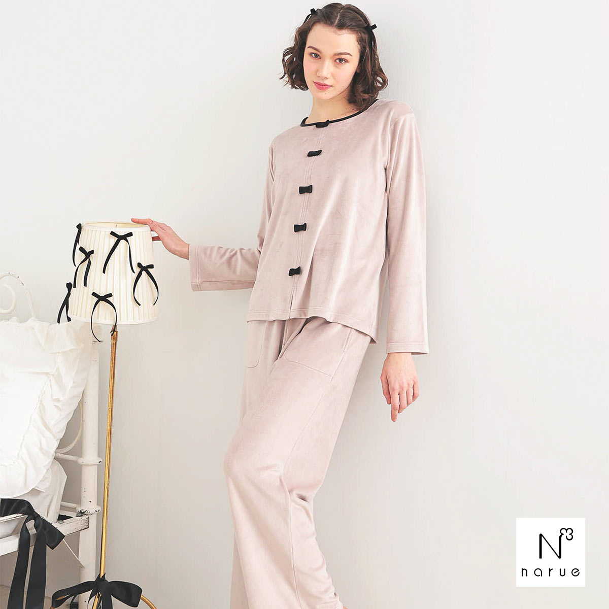 【新品】Narue ナルエー　ムーンタン　パジャマ　モコモコ　ピンク　M〜L 新品】Narue ナルエー ムーンタン パジャマ モコモコ ピンク M