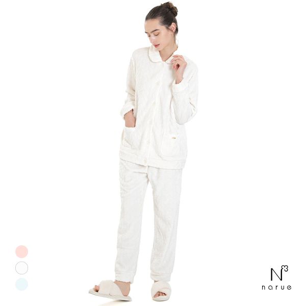 ナルエー パジャマ ソフティースノーケーブルシャツパジャマ ルームウェア 上下セット 長袖 NARUE