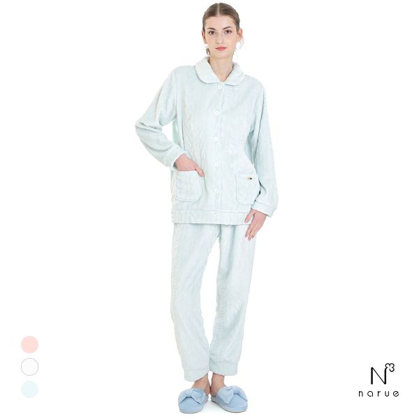 ナルエー パジャマ ソフティースノーケーブルシャツパジャマ ルームウェア 上下セット 長袖 NARUE