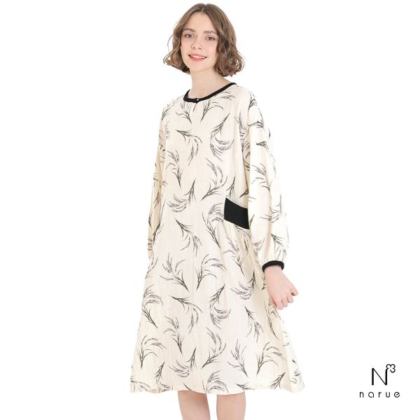 ナルエー パジャマ シュークリームガーゼRハーベストワンピース ルームウェア レディース ネグリジェ NARUE