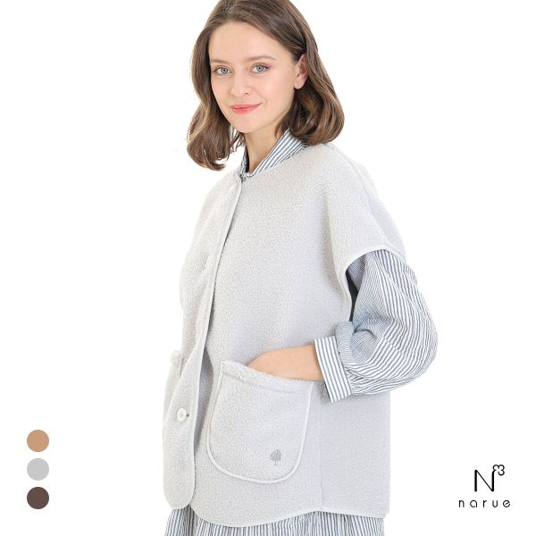 ナルエー パジャマ プードルフリースベスト ルームウェア 半袖 NARUE