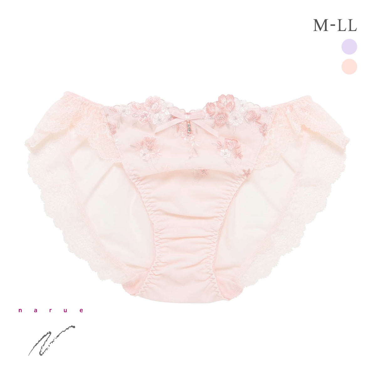 ナルエー ランジェリー ラプンフルール ショーツ M L LL スタンダード ノーマル ビキニ NARUE(PI-ピンク-M)