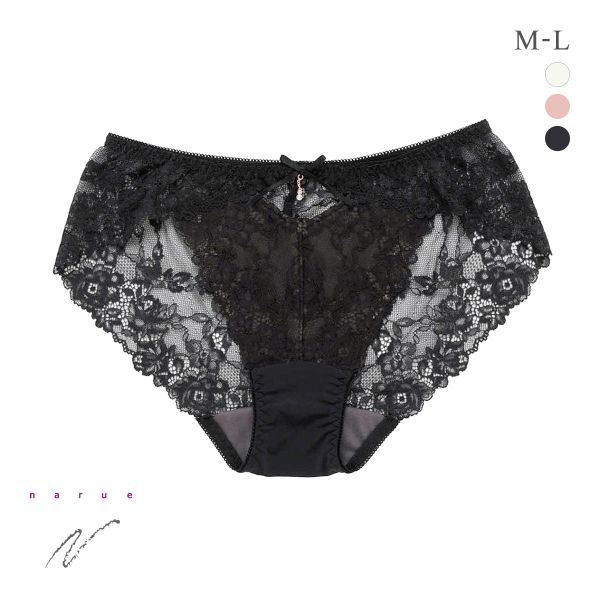 ナルエー ランジェリー レーシーアップバックレース 総レース ショーツ M L スタンダード バックレース