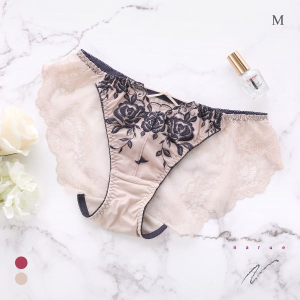 ナルエー ランジェリー ローズ バックレース ショーツ 総レース フルバック NARUE
