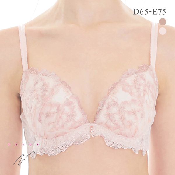 ナルエー ランジェリー フラッフィーフラワー ブラジャー Lワイヤー DE 大きいサイズ NARUE
