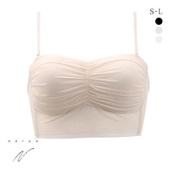ナルエー ランジェリー チュール チューブトップ カップ付き ノンワイヤー ストラップレス