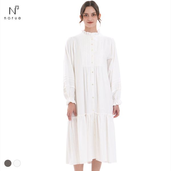 ナルエー パジャマ コットンフランネルシュクレフリルドレス ルームウェア ワンピース ネグリジェ NARUE MoonTan by Narue Luxe