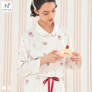 ナルエー パジャマ スノースムージーホイップケーキシャツパジャマ ルームウェア ロングパンツ 長袖 上下セット NARUE