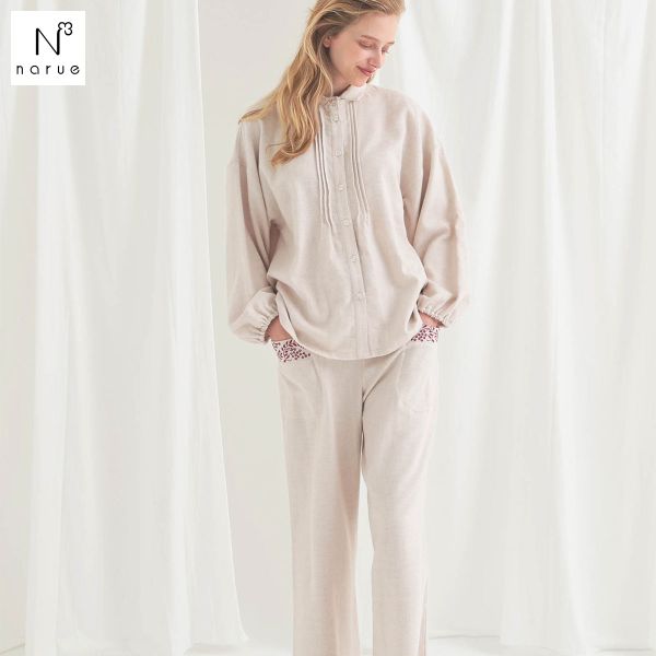 ナルエー パジャマ コットンフランネルウインターベリーパジャマ ルームウェア 上下セット 長袖 ロングパンツ NARUE