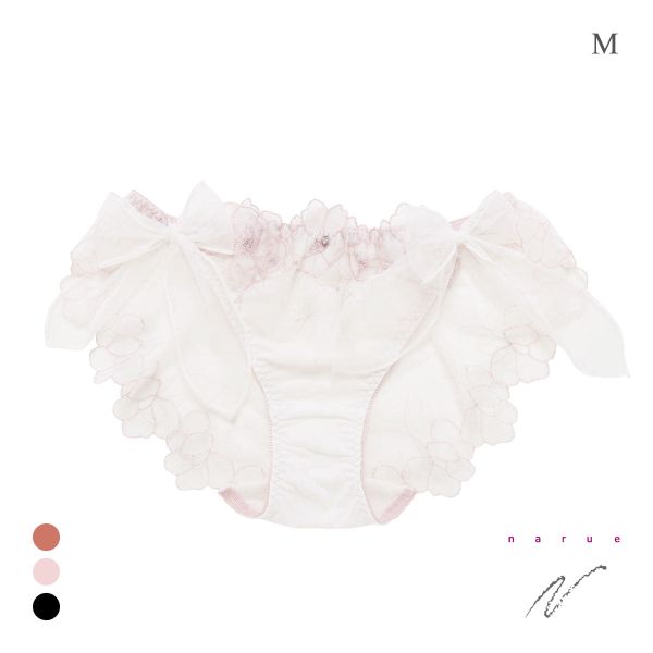 ナルエー ランジェリー エレナ ショーツ サイドリボン 紐パン 総レース バックレース 単品 NARUE